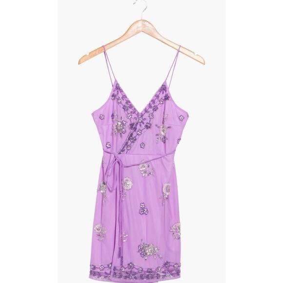 RAGA Dresses & Skirts - Raga Floral Embellished Wrap Minidress